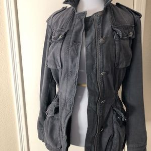Free People Cotton Cargo Military Jacket